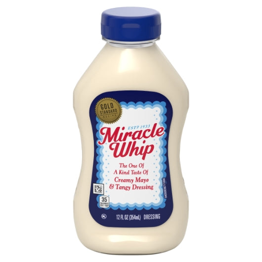 Miracle Whip Squeeze Mayonnaise Bottle, 12 x 12 fl oz Case - Condiments & Sauces