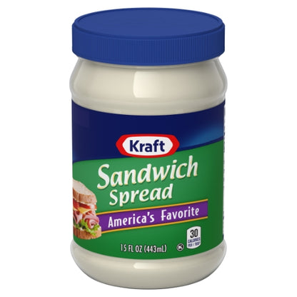 Kraft Spoonable Sandwich Spread Mayonnaise Jar, 12 x 443 ML Case - Condiments & Sauces