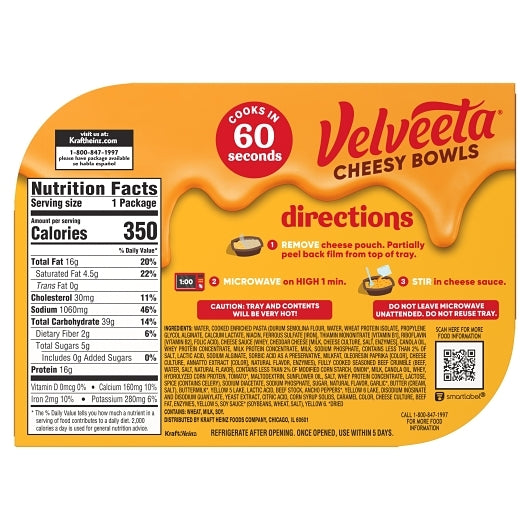 Velveeta Cheesy Ultimate Cheeseburger Skillet Dinner, 6 x 255 GR Case - Alternate product angle or state