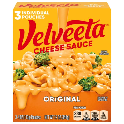 Velveeta PROCESSED CHEESE SAUCE POUCH, 8 x 12 oz Case - Front/center packaged product image