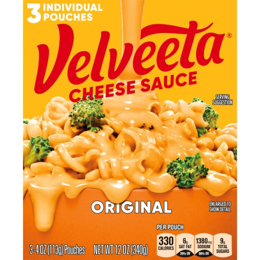 Velveeta PROCESSED CHEESE SAUCE POUCH, 8 x 12 oz Case - Front/center packaged product image