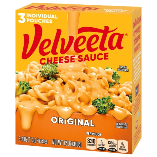 Velveeta PROCESSED CHEESE SAUCE POUCH, 8 x 12 oz Case - Alternate product angle or state