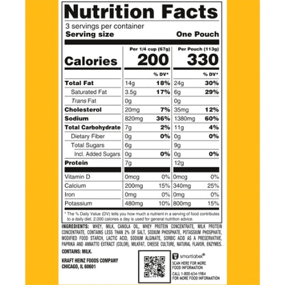 Velveeta PROCESSED CHEESE SAUCE POUCH, 8 x 12 oz Case - Alternate product angle or state
