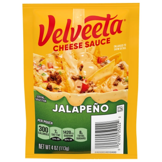 Velveeta Jalapeno Cheese Sauce Pouch, 4 x 6 x 113 GR Case - Condiments & Sauces