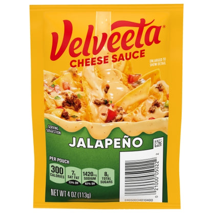 Velveeta Jalapeno Cheese Sauce Pouch, 4 x 6 x 113 GR Case - Condiments & Sauces