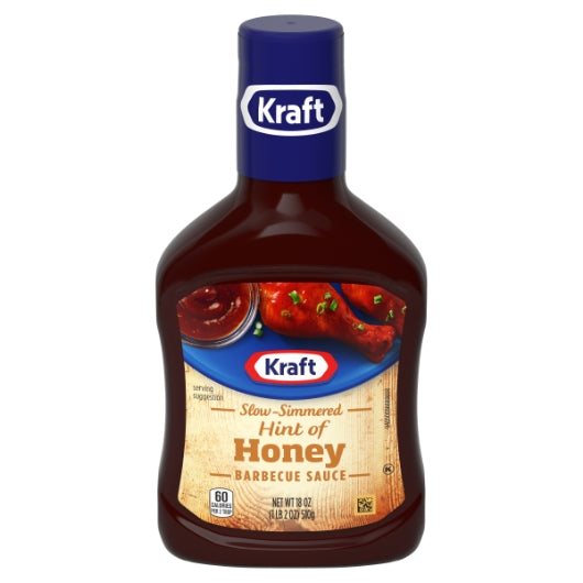 Kraft Sweet Honey Bbq Sauce Bottle, 12 x 1.125 lb Case - Condiments & Sauces
