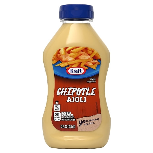 Kraft Chipotle Mayonnaise Aioli Bottle, 8 x 12 fl oz Case - DOT product image 2