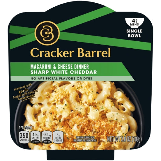 Cracker Barrel White Cheddar Macaroni & Cheese Dinner, 6 x 109 GR Case - Pantry Ingredients