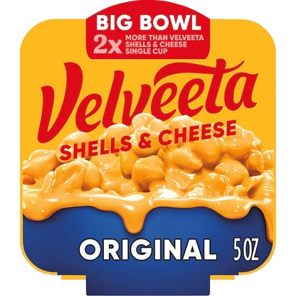 Velveeta Convenience Meal Original Macaroni & Cheese Bowl, 6 x 5 oz Case - Plates Bowls