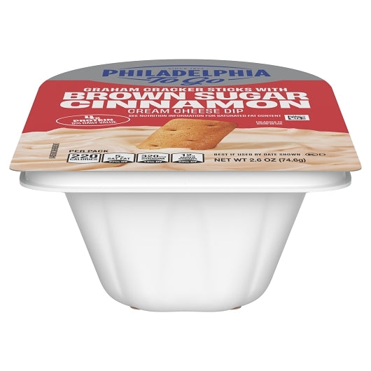 Philadelphia Graham Cracker Sticks with Brown Sugar Cinnamon Cream Cheese Dip, 10 x 2.6 oz Case - Crackers & Grahams