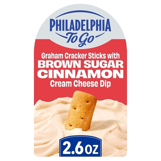 Philadelphia Graham Cracker Sticks with Brown Sugar Cinnamon Cream Cheese Dip, 10 x 2.6 oz Case - Crackers & Grahams - i