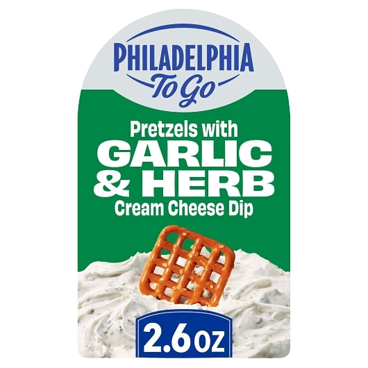 Philadelphia Pretzels with Garlic & Herb Cream Cheese Dip, 10 x 2.6 oz Case - Popcorn, Pretzels & Snack Mix - image 2