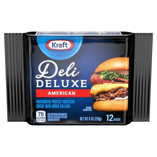 Kraft Deli Deluxe American Cheese, 12 x 226 GR Case - Cheese & Dairy
