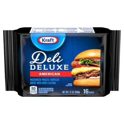 Kraft Deli Deluxe American Cheese (Not Individually Wrapped), 12 x 12 oz Case - Cheese & Dairy