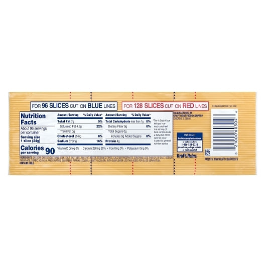 Kraft American Cheese, 96/128 Ribbon Slices, 4 x 5 lb Case - DOT product image 7