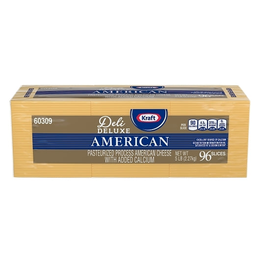 Kraft Regular American Cheese, 96 Slices, 4 x 5 lb Case - Cheese & Dairy