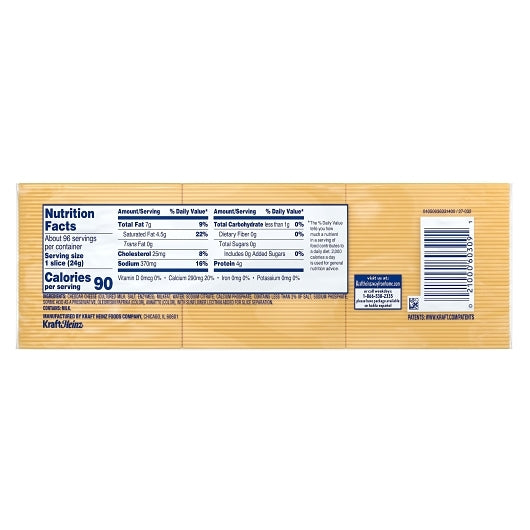 Kraft Regular American Cheese, 96 Slices, 4 x 5 lb Case - DOT product image 7