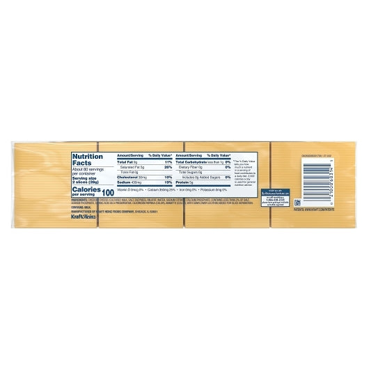 Kraft Pullman Sliced American Cheese, 4 x 5 lb Case - DOT product image 6