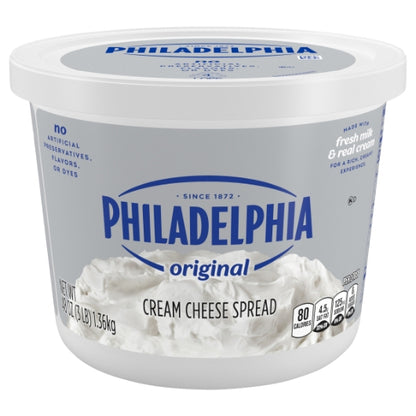 Kraft Philadelphia Soft Cream Cheese, 6 x 3 lb Case - Cheese & Dairy