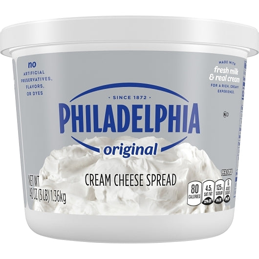 Kraft Philadelphia Soft Cream Cheese, 6 x 3 lb Case - DOT product image 2