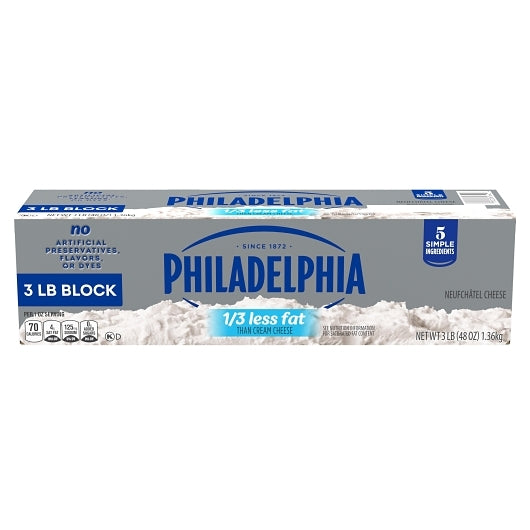 Philadelphia Light Neufchatel, 6 x 3 lb Case - Cheese & Dairy