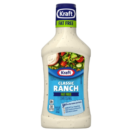 Kraft Fat Free Ranch Dressing Bottle, 6 x 16 fl oz Case - DOT product image 2