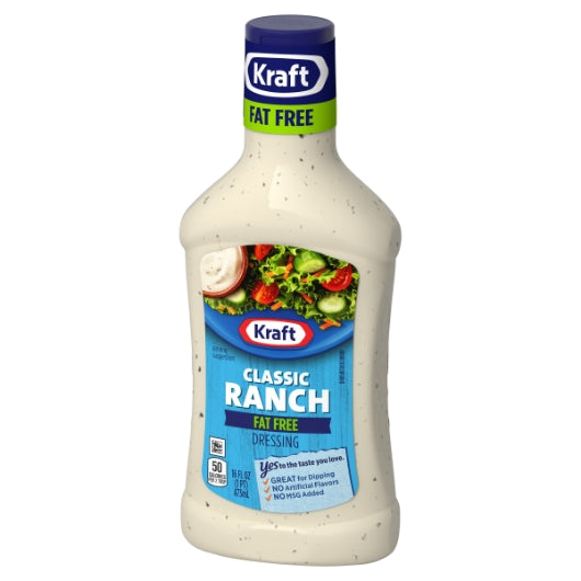 Kraft Fat Free Ranch Dressing Bottle, 6 x 16 fl oz Case - DOT product image 4