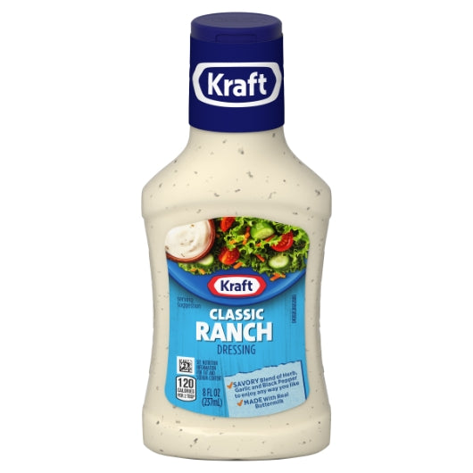 Kraft Classic Ranch Dressing Bottle, 9 x 8 fl oz Case - Condiments & Sauces