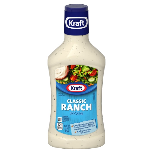 Kraft Ranch Dressing Bottle, 6 x 16 fl oz Case - Condiments & Sauces