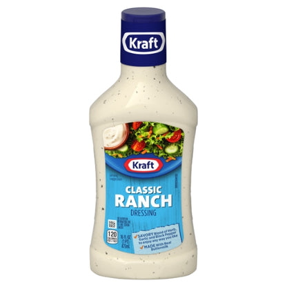 Kraft Ranch Dressing Bottle, 6 x 16 fl oz Case - Condiments & Sauces