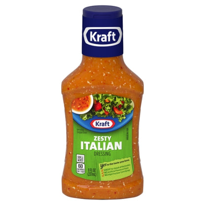 Kraft Italian 8 Fluid Ounce Dressing Bottle, 9 x 8 fl oz Case - Condiments & Sauces