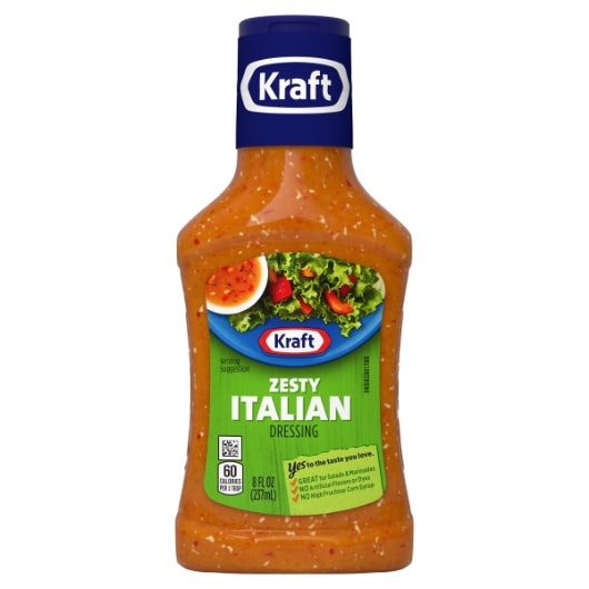 Kraft Italian 8 Fluid Ounce Dressing Bottle, 9 x 8 fl oz Case - DOT product image 2