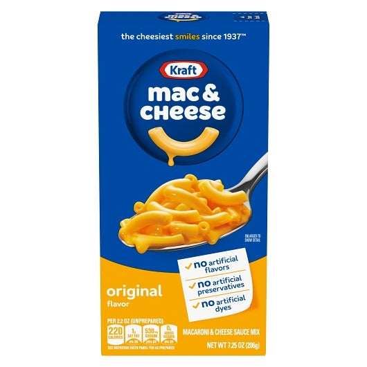 Kraft Macaroni & Cheese Entree, 35 x 7.25 oz Case - Pantry Ingredients