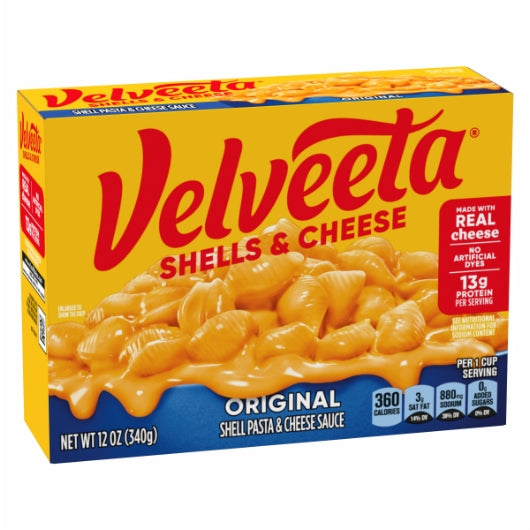 Velveeta Shells And Velveeta Shells & Cheese, 24 x 340 GR Case - Alternate product angle or state