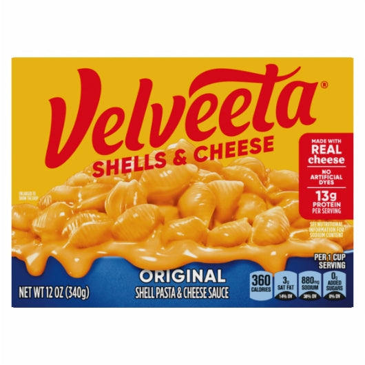 Velveeta Shells And Velveeta Shells & Cheese, 24 x 340 GR Case - Front/center packaged product image