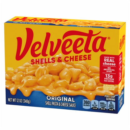 Velveeta Shells And Velveeta Shells & Cheese, 24 x 340 GR Case - Alternate product angle or state
