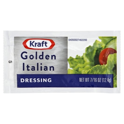 Dressing Golden Gourmet Gold Italian Dressing Single Serve, 200 x 0.44 oz Case - Condiments & Sauces