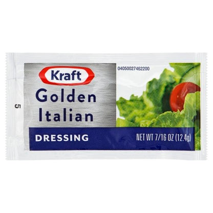 Dressing Golden Gourmet Gold Italian Dressing Single Serve, 200 x 0.44 oz Case - Condiments & Sauces