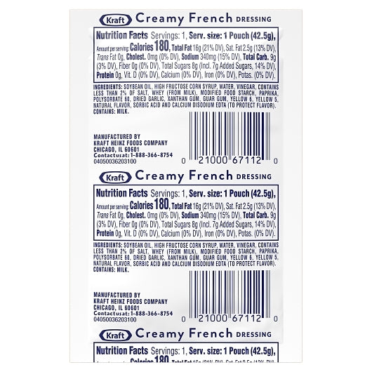 Kraft Creamy French Dressing Single Serve, 60 x 42.5 GR Case - DOT product image 6