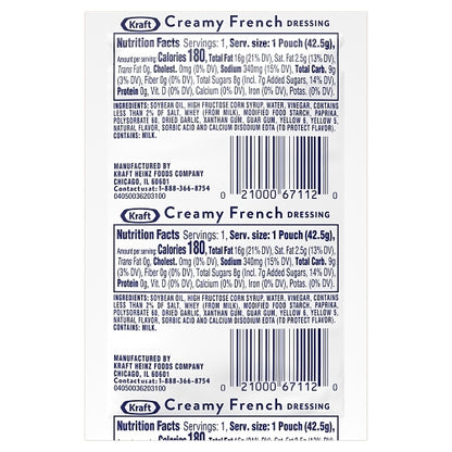 Kraft Creamy French Dressing Single Serve, 60 x 42.5 GR Case - DOT product image 6