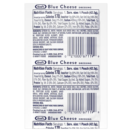 Kraft Blue Cheese Mix Dressing Single Serve, 60 x 1.5 oz Case - DOT product image 8