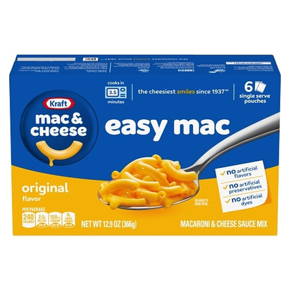 Kraft Easy Macaroni & Cheese Single Serve, 8 x 366 GR Case - Pantry Ingredients