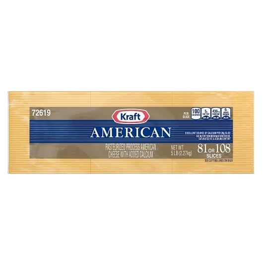 Kraft 81/108 Slices Regular American Cheese, 4 x 2.27 KG Case - DOT product image 3