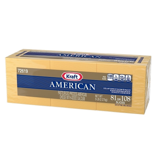 Kraft 81/108 Slices Regular American Cheese, 4 x 2.27 KG Case - DOT product image 6