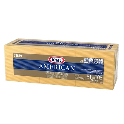 Kraft 81/108 Slices Regular American Cheese, 4 x 2.27 KG Case - DOT product image 6