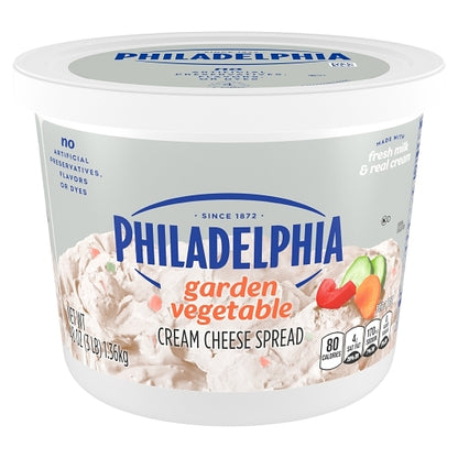 Kraft Philly Garden Vegetables Cream Cheese, 6 x 3 lb Case - Cheese & Dairy