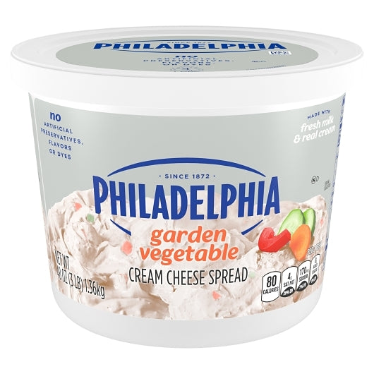 Kraft Philly Garden Vegetables Cream Cheese, 6 x 3 lb Case - Cheese & Dairy