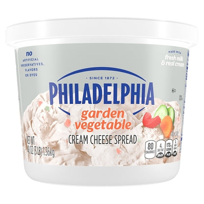 Kraft Philly Garden Vegetables Cream Cheese, 6 x 3 lb Case - DOT product image 2