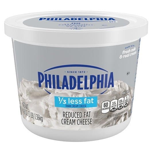Philadelphia Light Cream Cheese, 6 x 48 oz Case - Cheese & Dairy