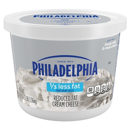 Philadelphia Light Cream Cheese, 6 x 48 oz Case - Cheese & Dairy